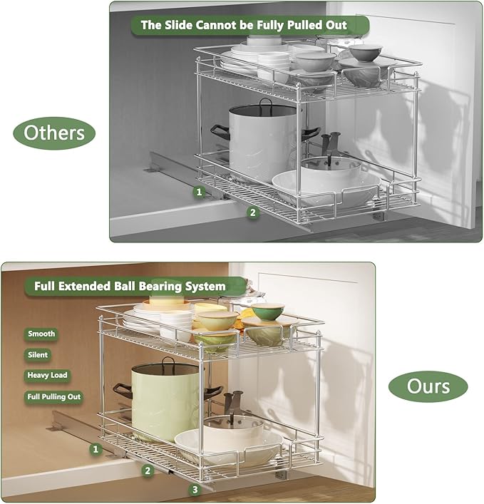 ROOMTEC Pull Out Cabinet Organizer, Kitchen Cabinet Organizer and Storage - Image 5