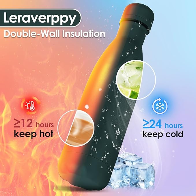 17oz Cola-Bottle Shaped Stainless Steel Leak-proof Water Bottle, Double Wall - Image 3
