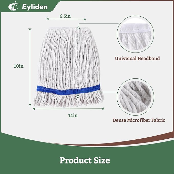 Eyliden 3 Pack Mop Heads Replacement, Universal Commercial Mops - Image 7