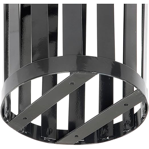 Global Industrial 24 Gallon Heavy-Duty Outdoor Metal Slatted Round Trash - Image 4