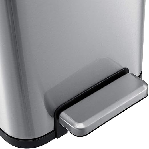Global Industrial 12 Gallon Stainless Steel Slim Trash Can, Rectangular - Image 4