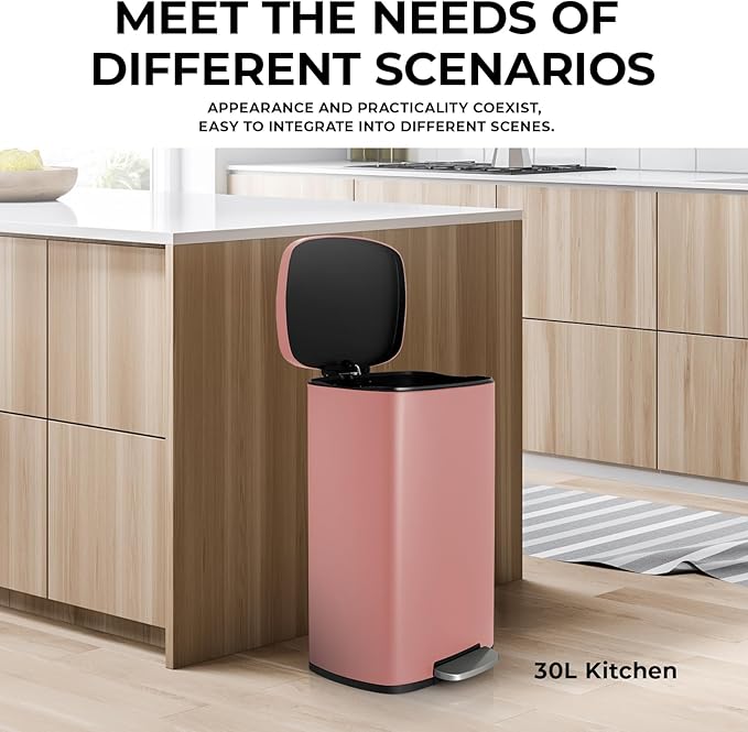 13.2 Gal Kitchen Trash Can, 50L Recycling or Garbage Bin, Brushed Stainless - Image 5