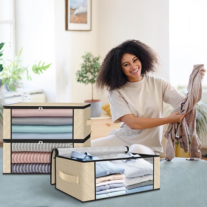 HomeHacks Storage 8-Pack Clothes Organizer Storage Bags Foldable Storage Box - Image 7