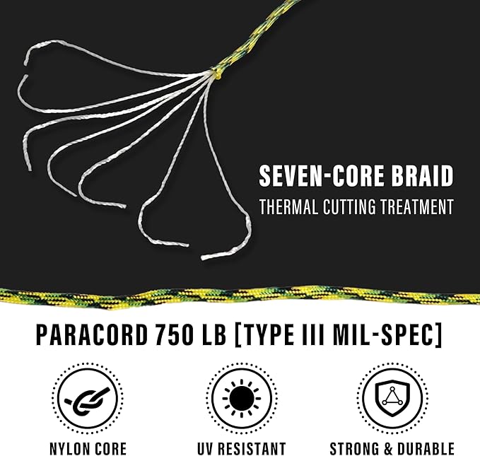 Braid 7 Strand Outdoor Survival Paracord Polyester Rope Nylon Rope Mix Thick - Image 2