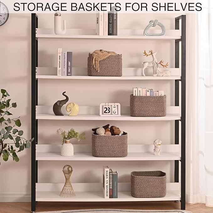 Small Storage Baskets for Organizing Shelves, Cotton Rope Basket for Storage - Image 3