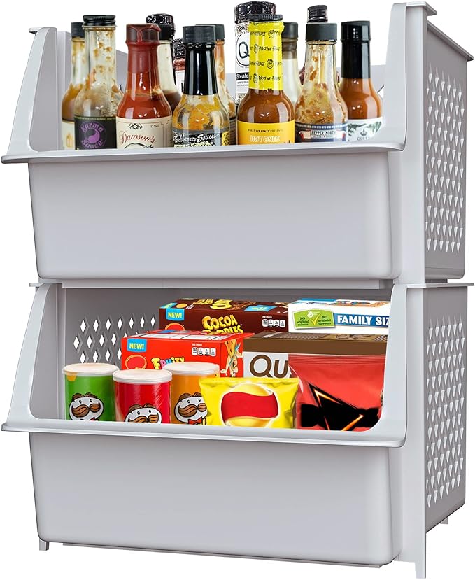 Skywin Plastic Stackable Storage Bins by Skywin