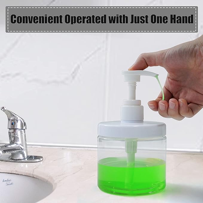 Cosywell Pump Bottle Dispenser Plastic Refillable Bottles Wide Mouth Jar Style - Image 5
