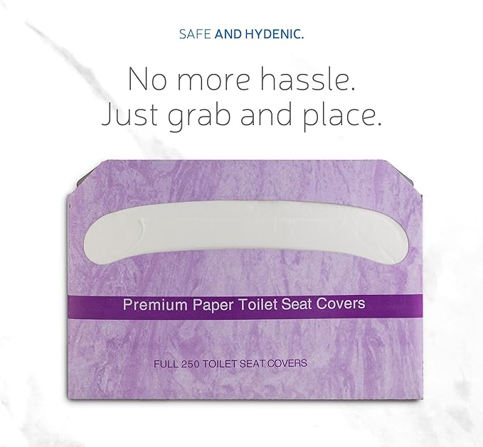 EZbrnd Premium Half-Fold Disposable Toilet Seat Covers, Flushable Paper Cover - Image 4