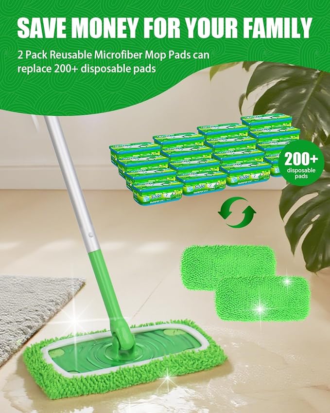 Reusable Microfiber Mop Pads Compatible - Image 8
