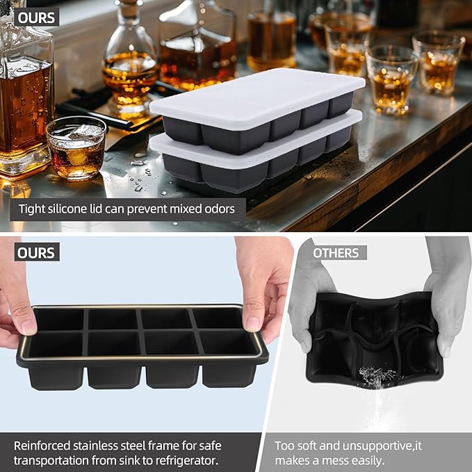 2 Pack Silicone 2 Inch Large Ice Cube Molds - Image 5