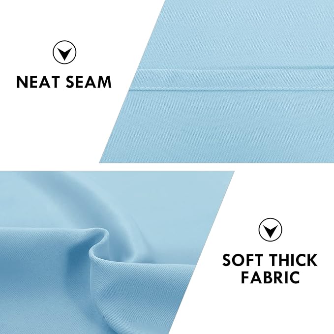DWCN Light Blue Room Darkening Blackout Curtains - Image 6