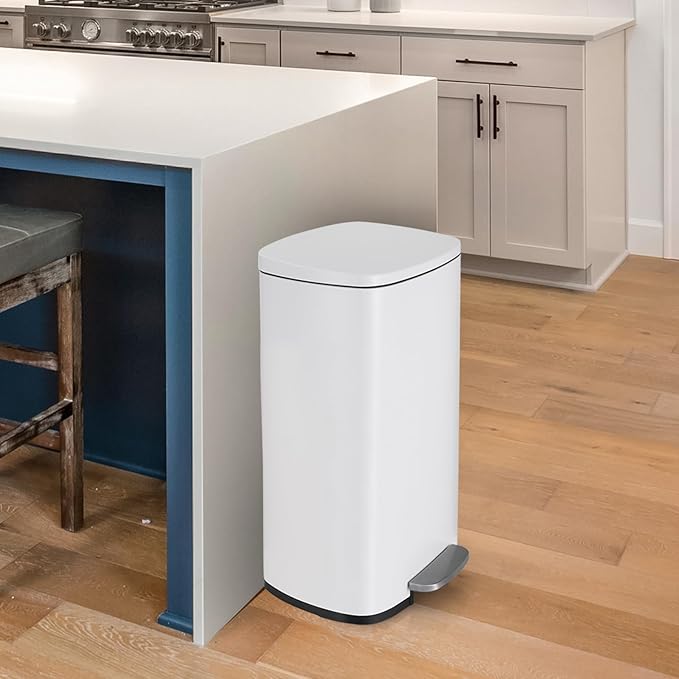 13.2 Gal Kitchen Trash Can, 50L Recycling or Garbage Bin, Brushed Stainless - Image 8