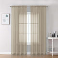Chyhomenyc Taupe Sheer Curtains 84 Inches Long 2 Panels Set- Light Filtering by Chyhomenyc