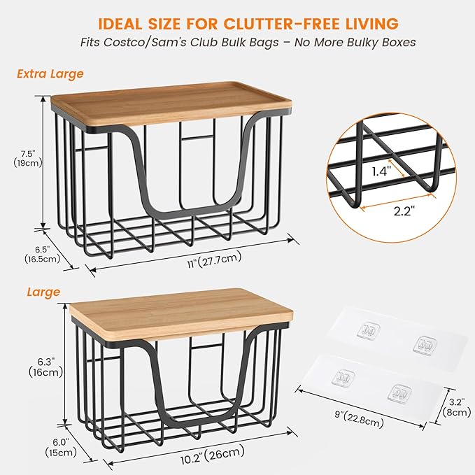 KONE Trash Bag Holder, 2 Pack Garbage Bag Dispenser, Storage Stackable Kitchen - Image 6