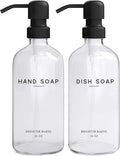Clear Glass Hand and Dish Soap Dispenser Set by Brighter Barns by BrighterBarns
