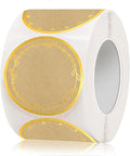 2" Kraft Label Stickers for Jars and Lids, 6 Different Gold Border Designs by STARLIBOO