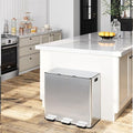 60L/15.9 Gal Gallon Three-Compartment Pedal Stainless Steel Kitchen Recycling by LALFPET-Loveallforpets