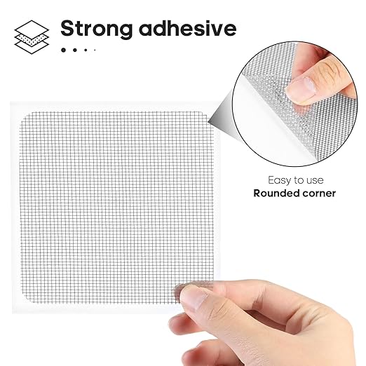 14 Sheets Window Screen Patches Repair Kit, Strong Adhesive Fiberglass Quick - Image 5