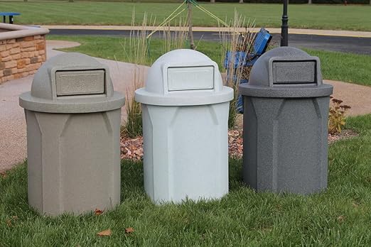 42 Gallon Round100% Recycled Plastic Heavy Duty Outdoo Trash Can - Image 4