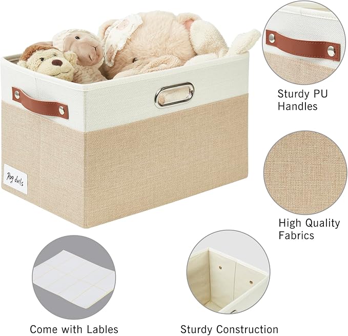 Large Collapsible Fabric Storage Bins - Image 3
