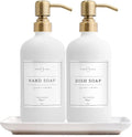 Vine Creations Glass Soap Dispenser, 2 Pack Kitchen Soap Dispenser Set by VineCreations