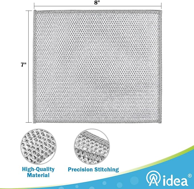 AIDEA Non Scratch Wire Dishcloth 24PK, Wire Dishwashing Rag - Image 4