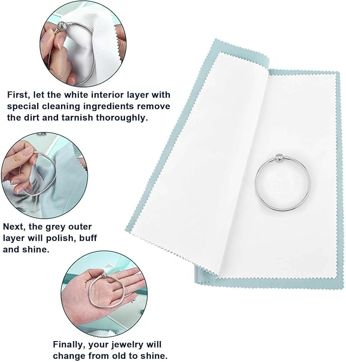 SEVENWELL Silver Polishing Cloth, Jewelry Cleaner Cloth - Image 4