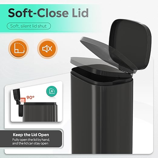 WLIVE 13 Gallon Stainless Steel Trash Can - Image 7