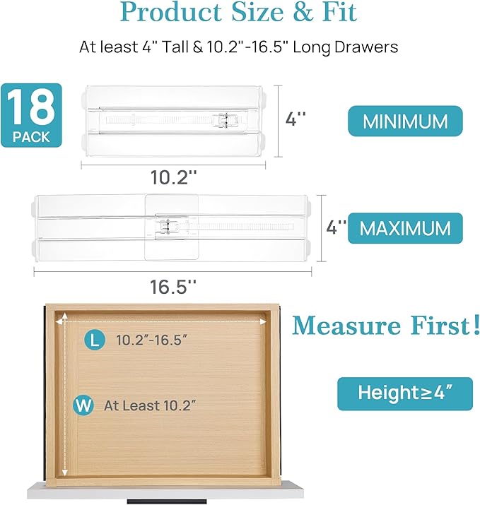 Vtopmart 18 Pack Drawer Dividers - Image 2