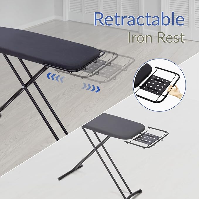 Ironing Board 48" x 15" with Retractable Iron Rest, RAINHOL Heavy Duty Full - Image 2