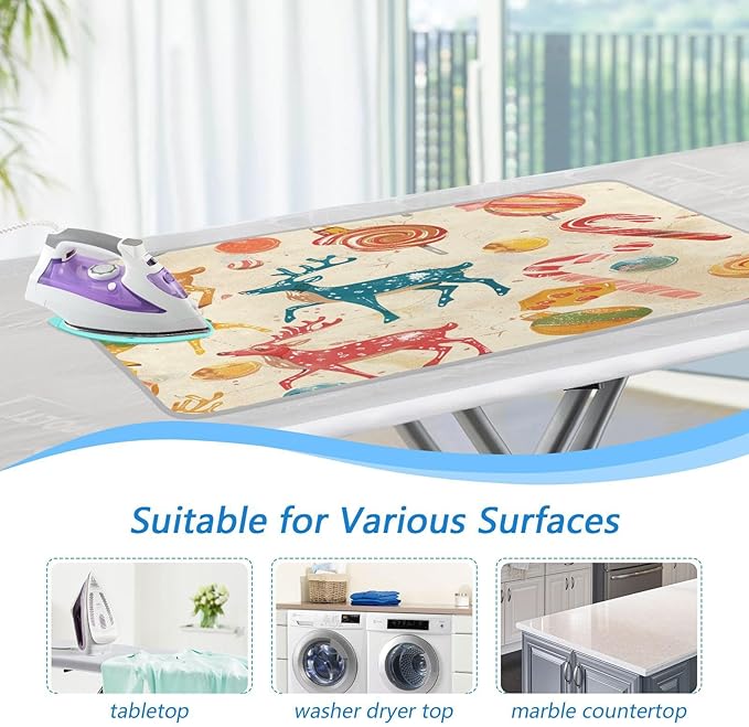 Red Deer Christmas Sweet Ironing Mat Thickened Ironing Blanket Travel Portable - Image 5