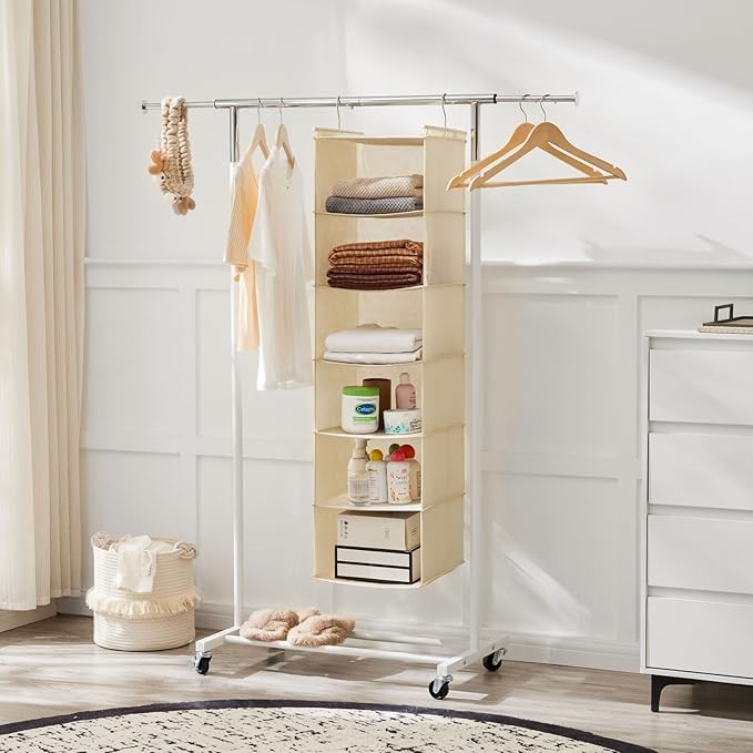 MAX Houser 6 Tier Shelf Hanging Closet Organizer, Closet Hanging Shelf - Image 4