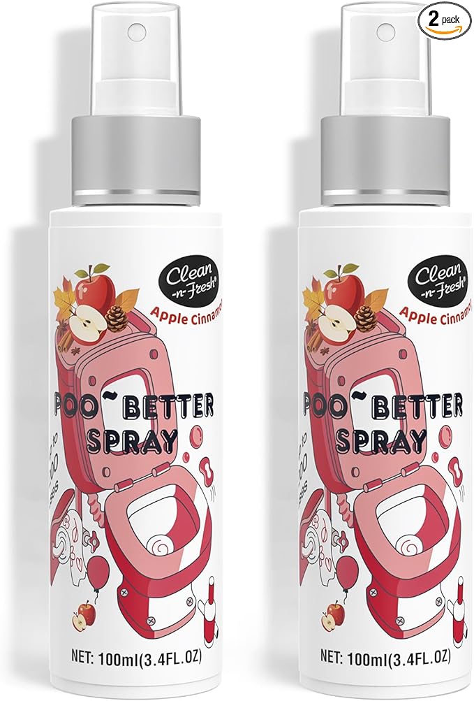 Clean-n-Fresh Toilet Spray, Apple Cinnamon, 6.8 Fl.Oz, Air Freshener Spray by Clean-n-Fresh