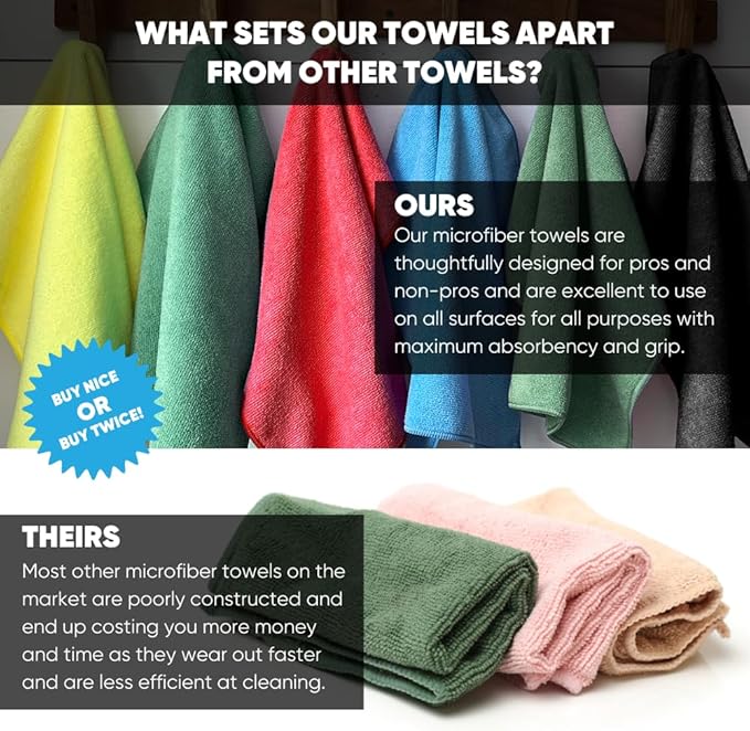 16" x 16" All Purpose Microfiber Towels - Image 4