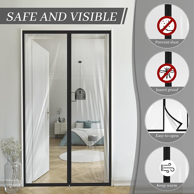Amylove Zipper 34 x 80 Inch Dust Barrier Door Kit Construction Door Barrier 2.8 - Image 4