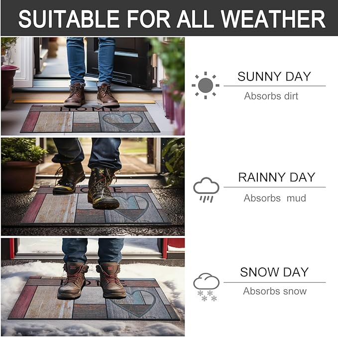 CHICHIC Welcome Door Mat 18x 30 Inch Front Doormat Outdoors - Image 6
