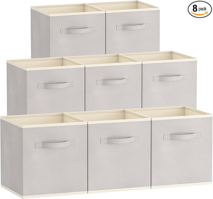 Lifewit 13 Inch Cube Storage Bins, 8 Packs Storage Cubes Foldable Decorative by Lifewit