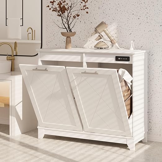 Double Tilt Out Trash Can Cabinet, 10 * 2 Gallon Garbage Trash Bin - Image 6
