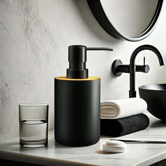 Soap Dispenser for Bathroom and Kitchen, 12oz Modern Minimalist Style Plastic - Image 3