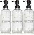 Clear Refillable Shampoo, Conditioner, and Body Wash Bottles by ArtanisHome