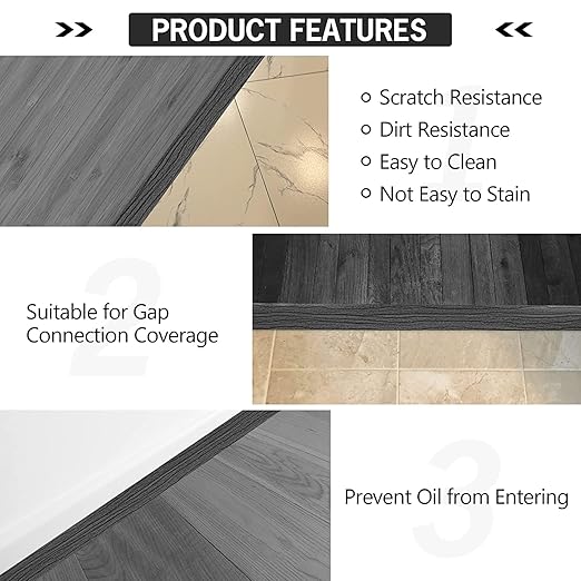 5Ft Floor Transition Strip Self Adhesive Vinyl Cover Floor Strip Flat Divider - Image 6
