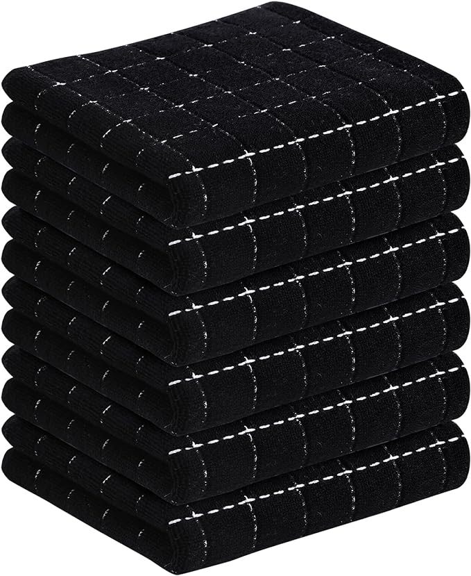 Homaxy 100% Cotton Terry Kitchen Towels, Checkered Designed, Soft and Super by Homaxy
