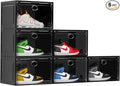 KEFA XL Shoe Storage Box Organizer, 6 Pack Shoe Boxes Clear Plastic Stackable by KEFA