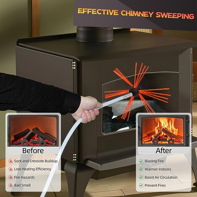 23 Feet Chimney Sweep Kit, Chimney Cleaning Kit - Image 5
