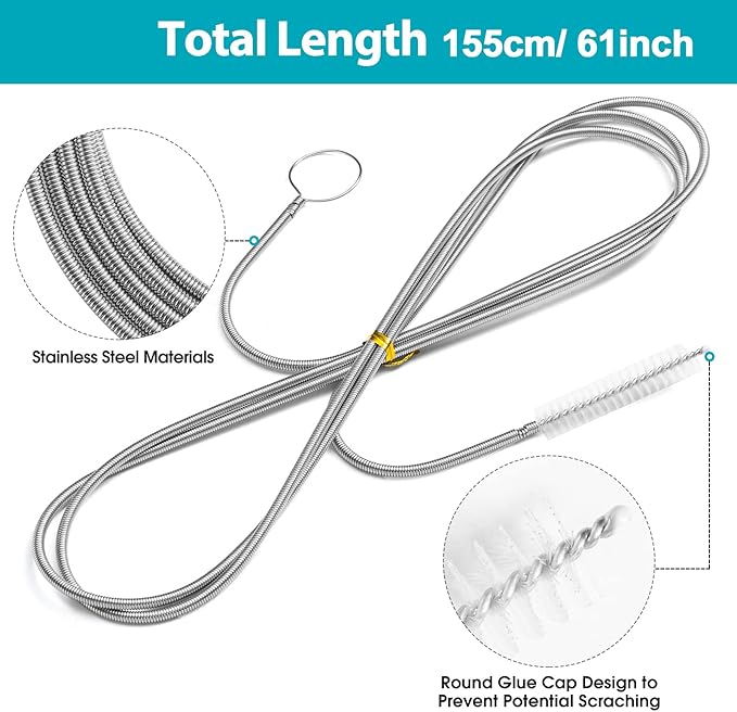 Long Drain Brush Flexible Feeding Tube Brush Slim Cleaning Brush Hose Pipe Brush - Image 2