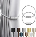 2 Pack Grey Strong Magnetic Curtain Tiebacks Outdoor Elegant Decorative Tie by CurtainTiebacks
