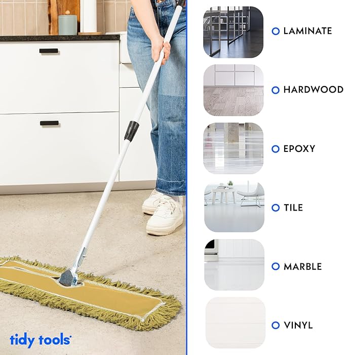 24 Inch Yellow Commercial Dust Mop & Floor Sweeper - Image 8