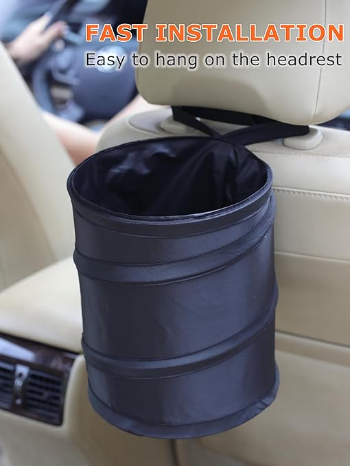 Ginsco 2Packs 2 Gallons New Leakproof Car Trash Can, Compact Trash Can Pop-up - Image 5