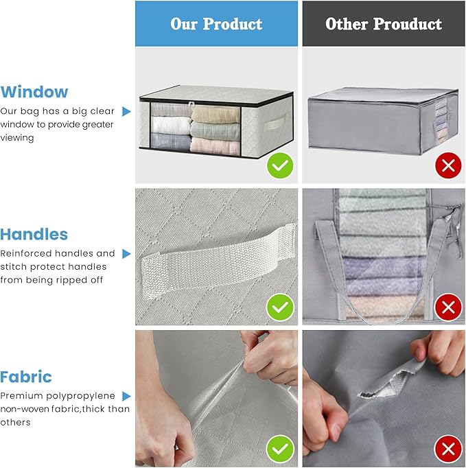 HomeHacks Storage 10-Pack Clothes Organizer Storage Bags Foldable Storage Box - Image 5