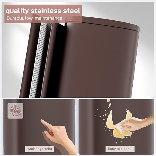 Arlopu 8 Gallon Step Trash Can, Stainless Steel Garbage Bin, Soft-Close Rubbish - Image 6